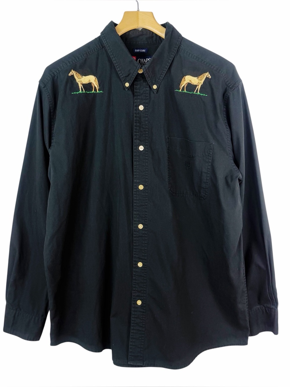 Vintage Chaps Ralph Lauren Embroidered Horse Western Button Down Shirt XL